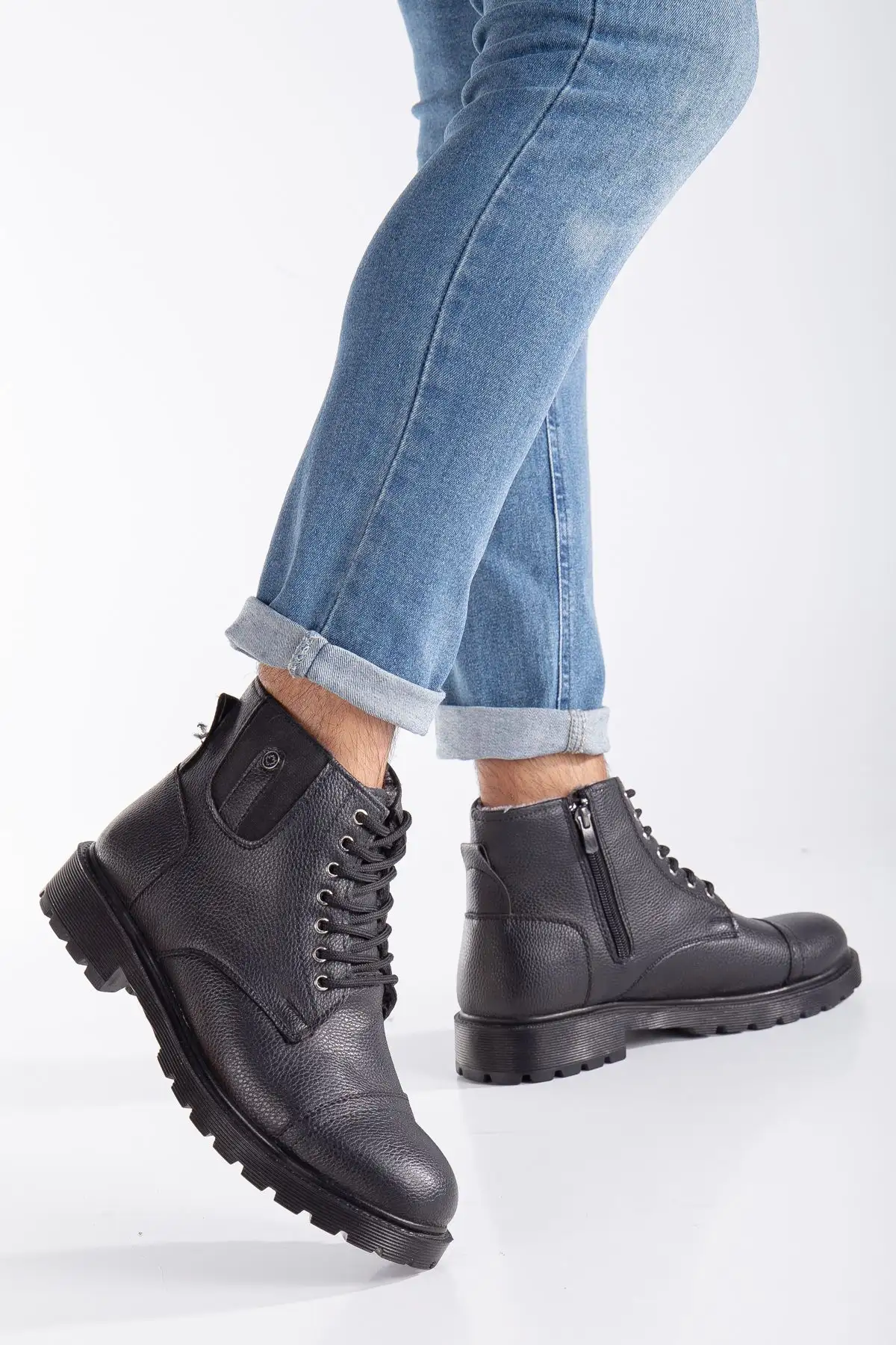 نیم بوت راحت سرد و ضد آب روزانه مشکی زیره لاستیکی تضمینی خزدار - 1883 نیم بوت راحت سرد و ضد آب روزانه مشکی زیره لاستیکی تضمینی خزدار - 1883