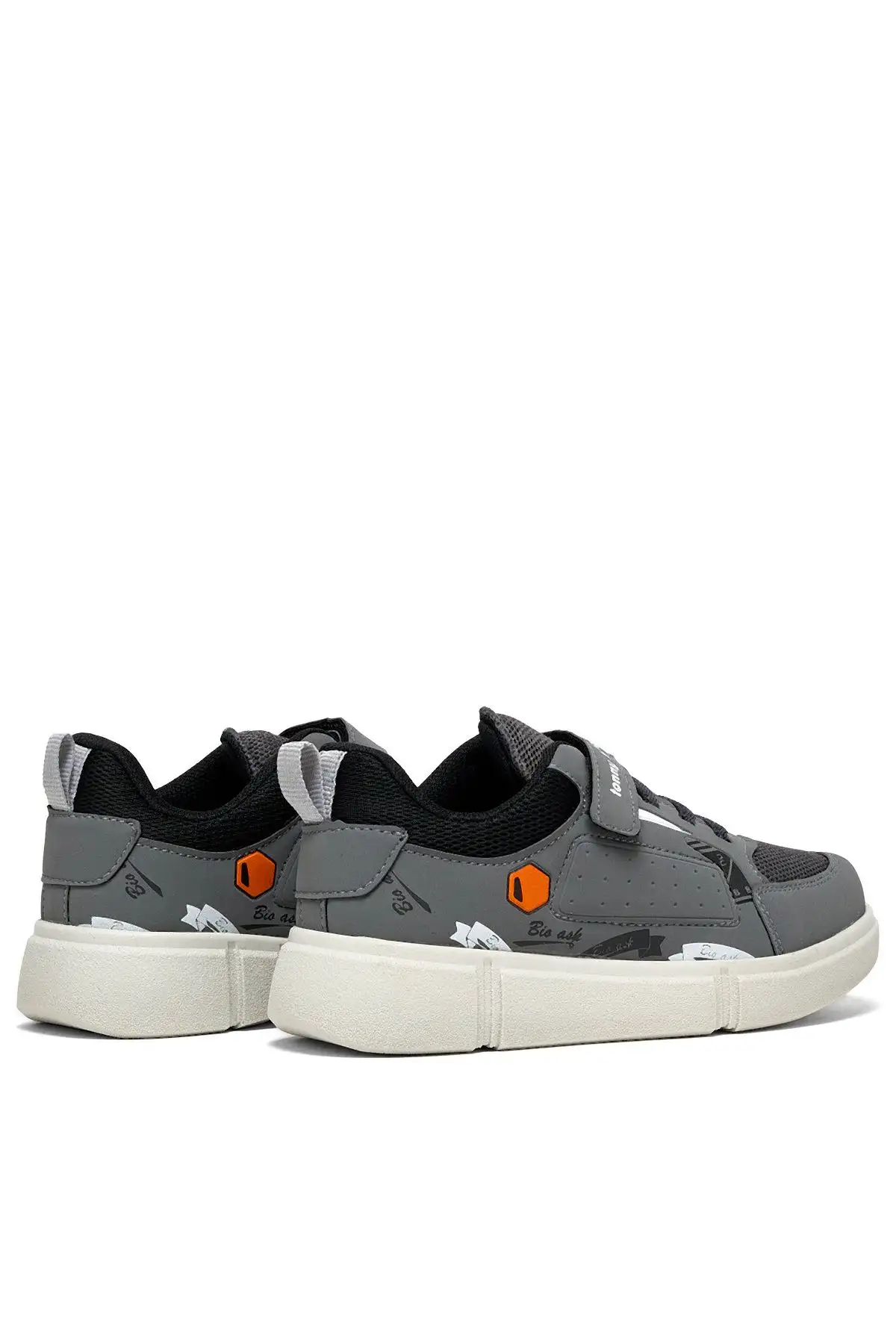 کفش راحتی ولکرو مشکی دودی یونیسکس بچه گانه - 1377