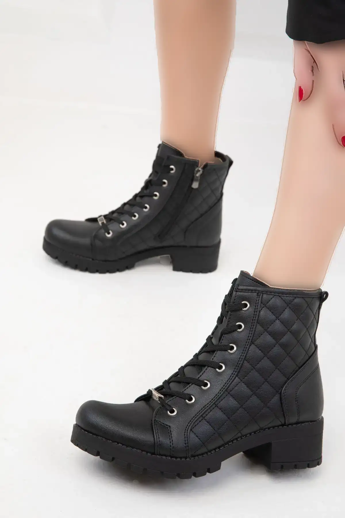 Black Kapitone 13786 Bot & Bootie - 2398