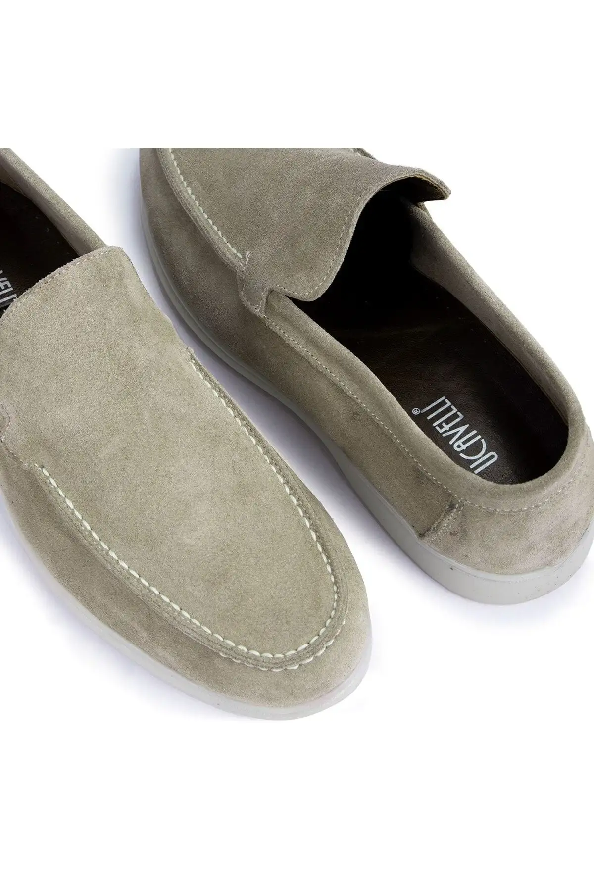 کفش راحتی مردانه چرم طبیعی Facile Seede Leafer Shoes Sand Beige - 1880