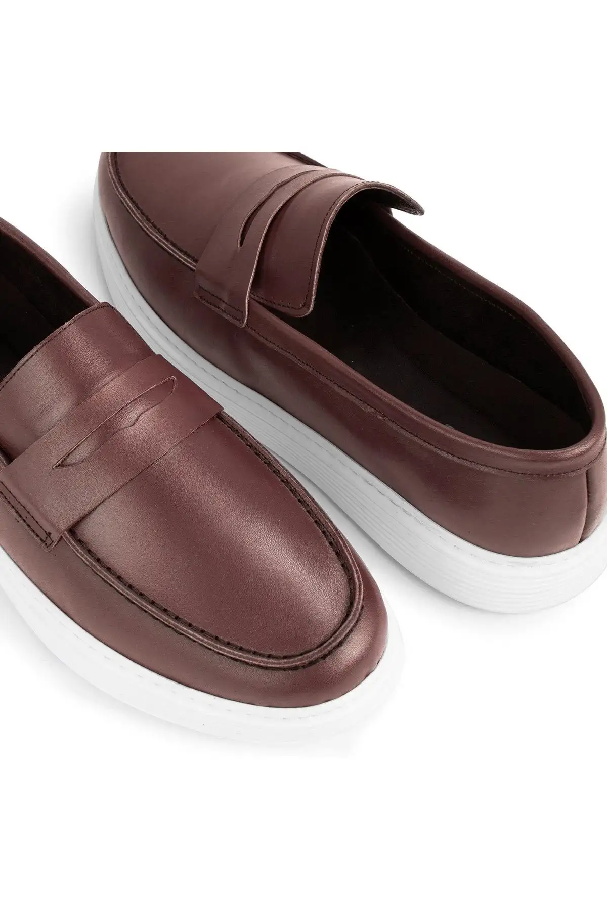 کفش های گاه به گاه مردانه چرم اصل کفش های لوفر، کفش های روشن، کفش های تابستانی قهوه ای - 1875