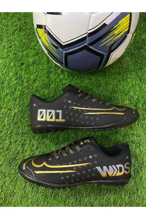 کفش فوتبال Yusufshoes Spikeless Mds001 Black Gold Astroturf - 1848