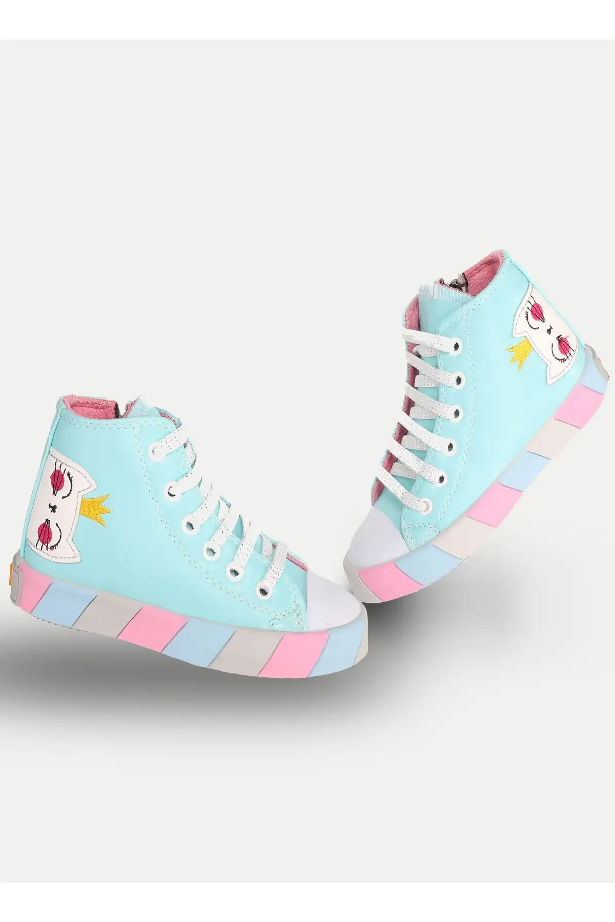 کفش کتانی دخترانه گربه پرنسس آبی - 1485 کفش کتانی دخترانه گربه پرنسس آبی - 1485