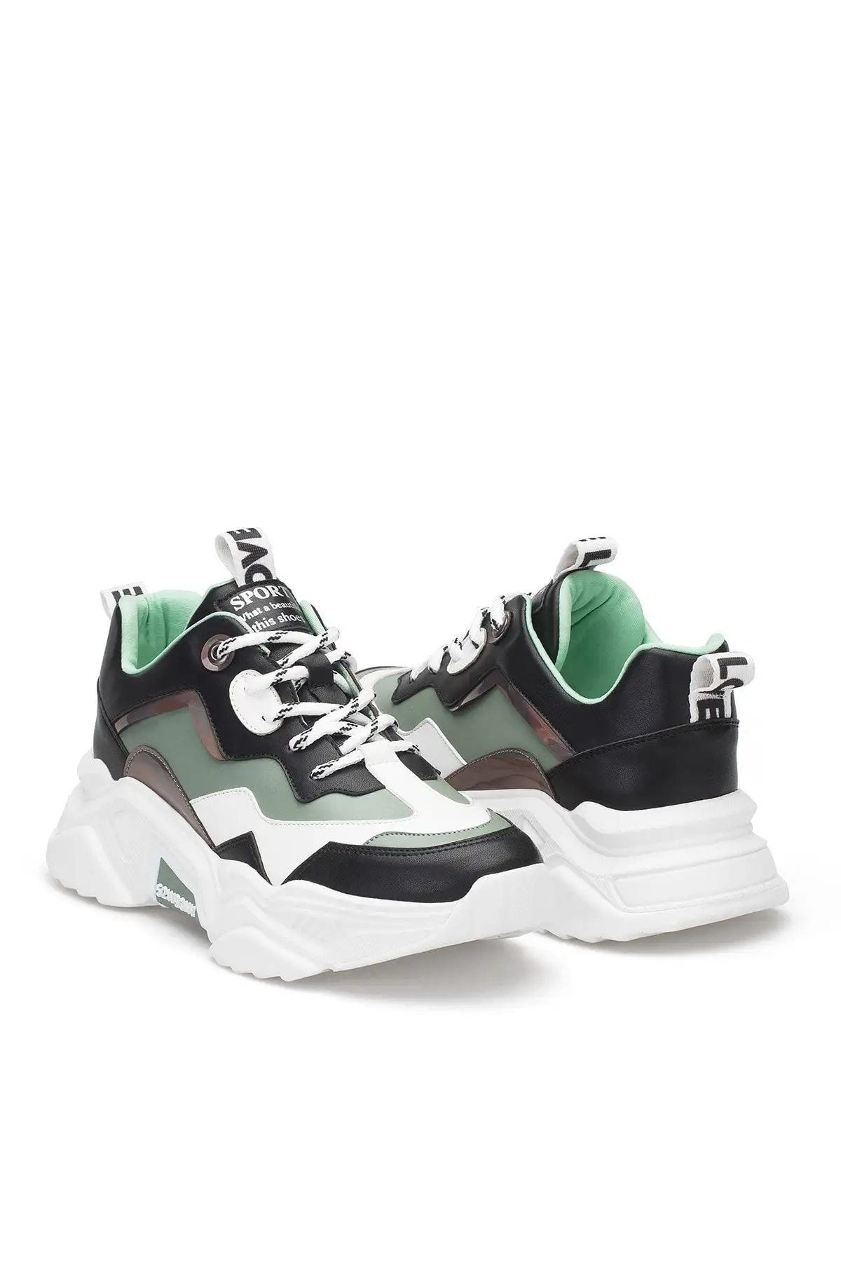 کفش ورزشی سیاه و سفید زن - 2291 کفش ورزشی سیاه و سفید زن - 2291