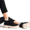 Black Suede Laccik Base Woman Bot - 2401