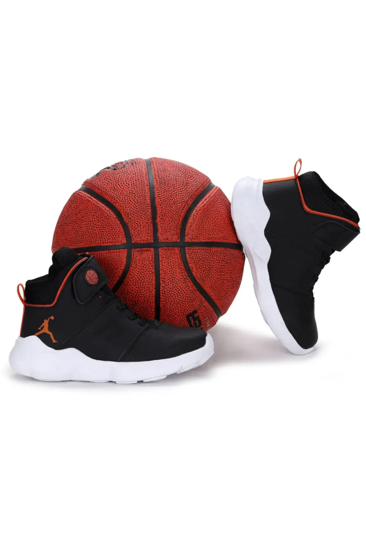 کفش بسکتبال پسرانه دخترانه مشکی نارنجی Velcro کفش ورزشی یونیسکس سبک وزن گاه به گاه ریو - 2171 کفش بسکتبال پسرانه دخترانه مشکی نارنجی Velcro کفش ورزشی یونیسکس سبک وزن گاه به گاه ریو - 2171