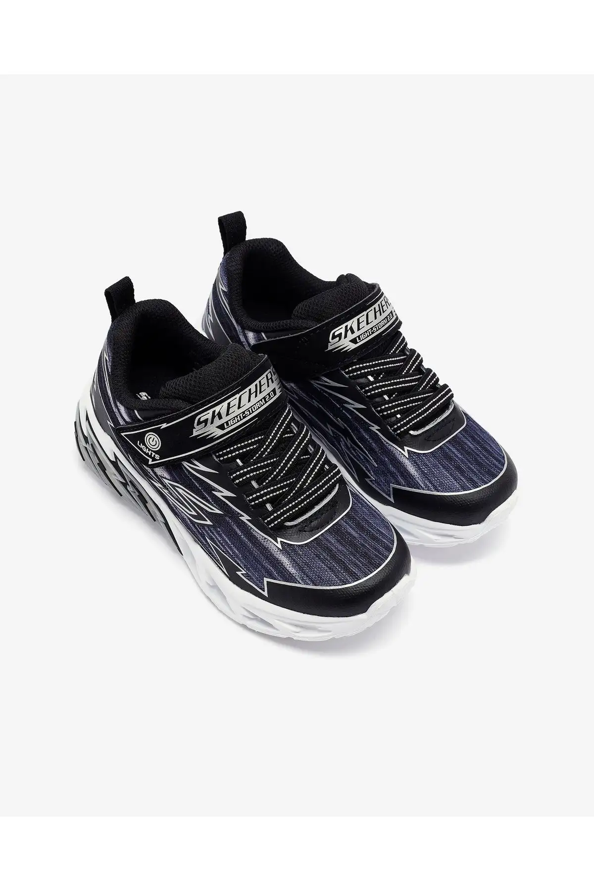 Light Storm 2.0 - Bolt-brights Big Boy Black Lighted Sports Shoes 400149l Bkgy - 1488 Light Storm 2.0 - Bolt-brights Big Boy Black Lighted Sports Shoes 400149l Bkgy - 1488