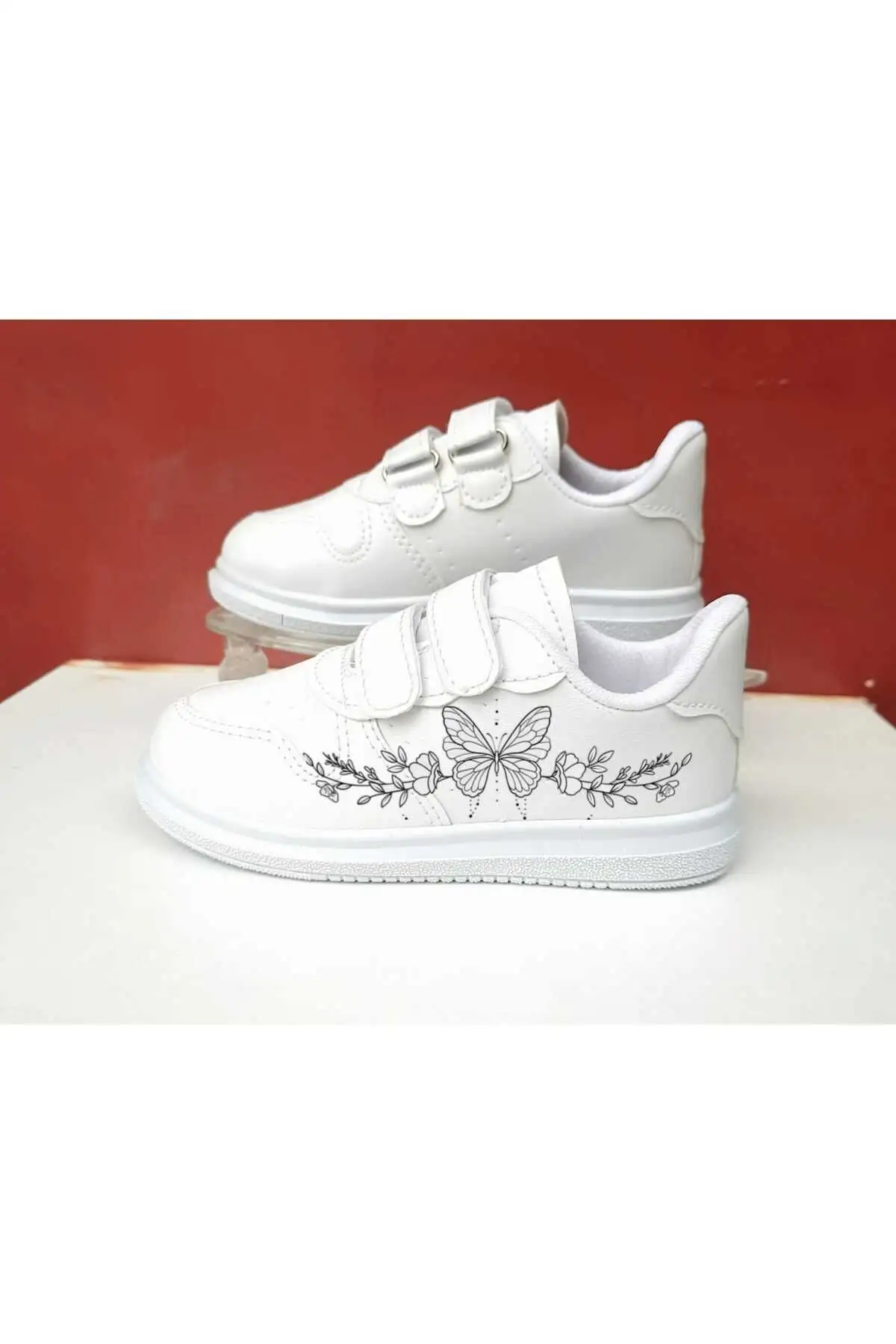 کفش اسپرت دخترانه با چاپ پروانه کفش کتانی مدرسه (مرتب باریک روشن) - 1579