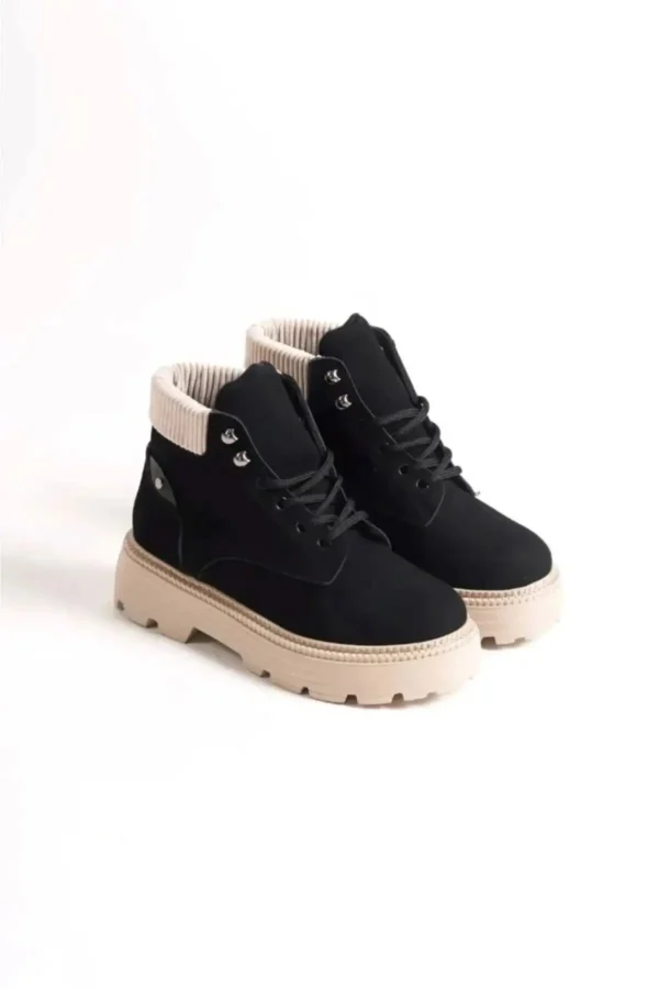 Black Suede Laccik Base Woman Bot - 2401