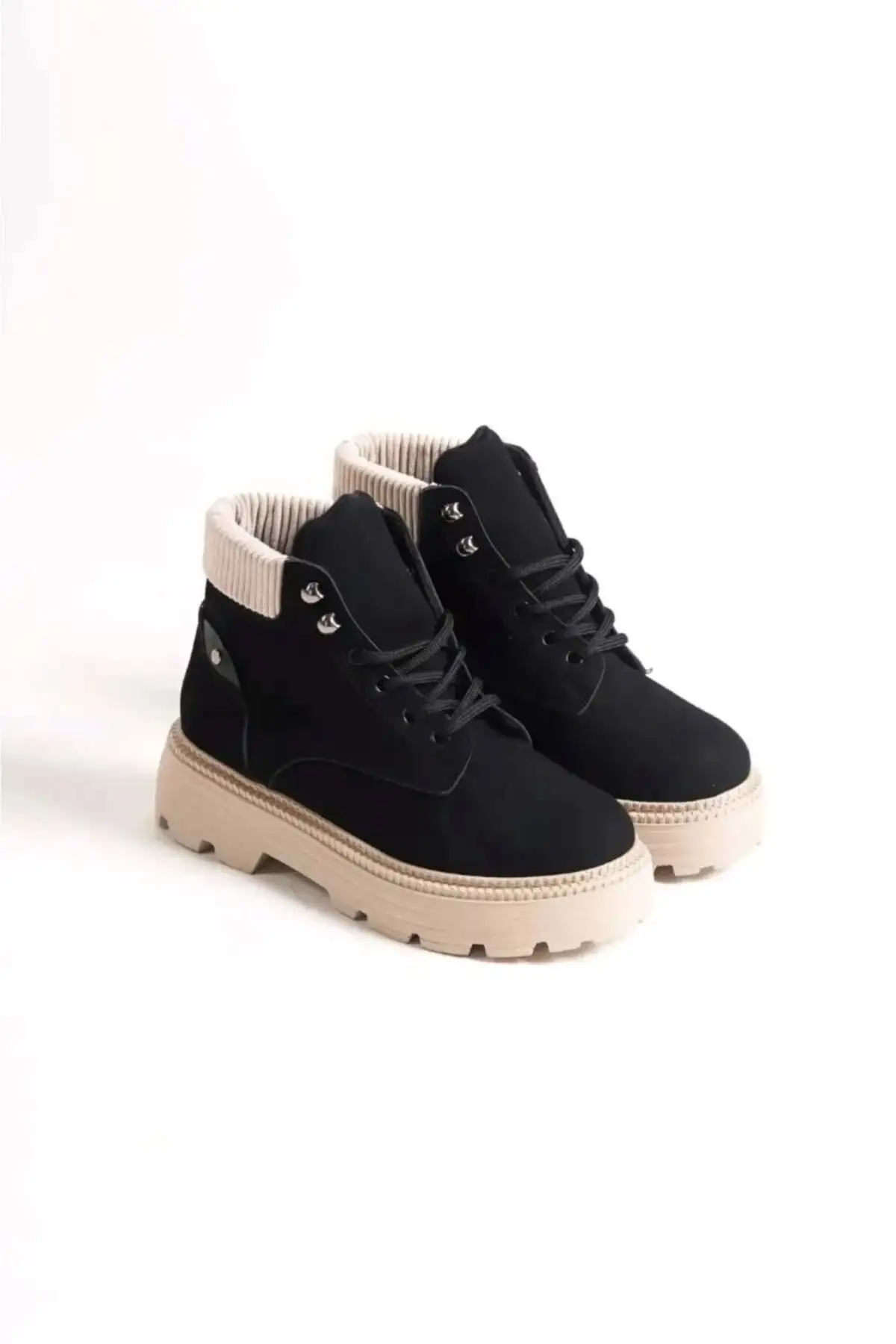 Black Suede Laccik Base Woman Bot - 2401 Black Suede Laccik Base Woman Bot - 2401