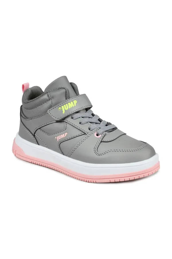 27758 Velcro High Top Gray - Sneaker دخترانه صورتی سالمون، کفش اسپرت گاه به گاه - 1550