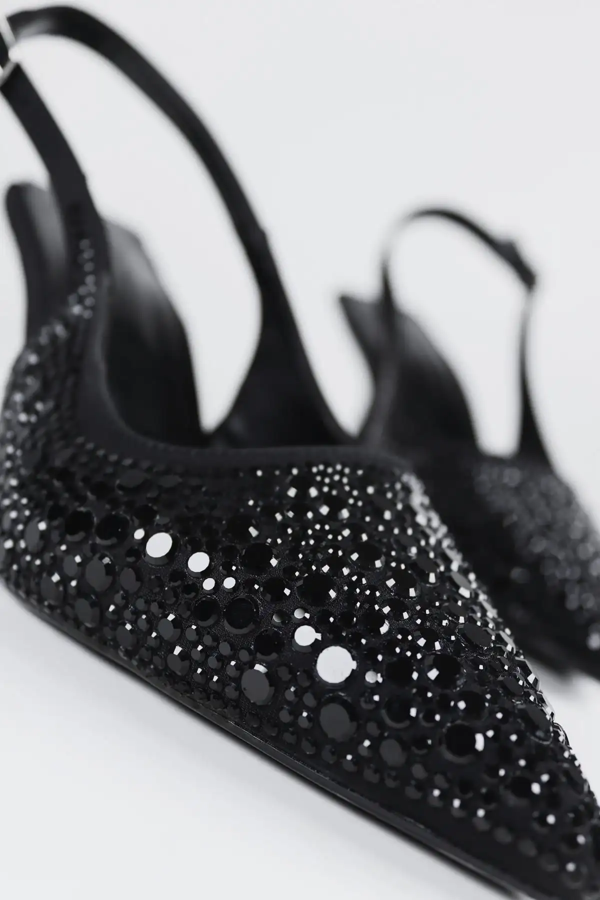 زن سیاه و سفید زنانه لباس شبانه با پاشنه پاشنه دار - 2504