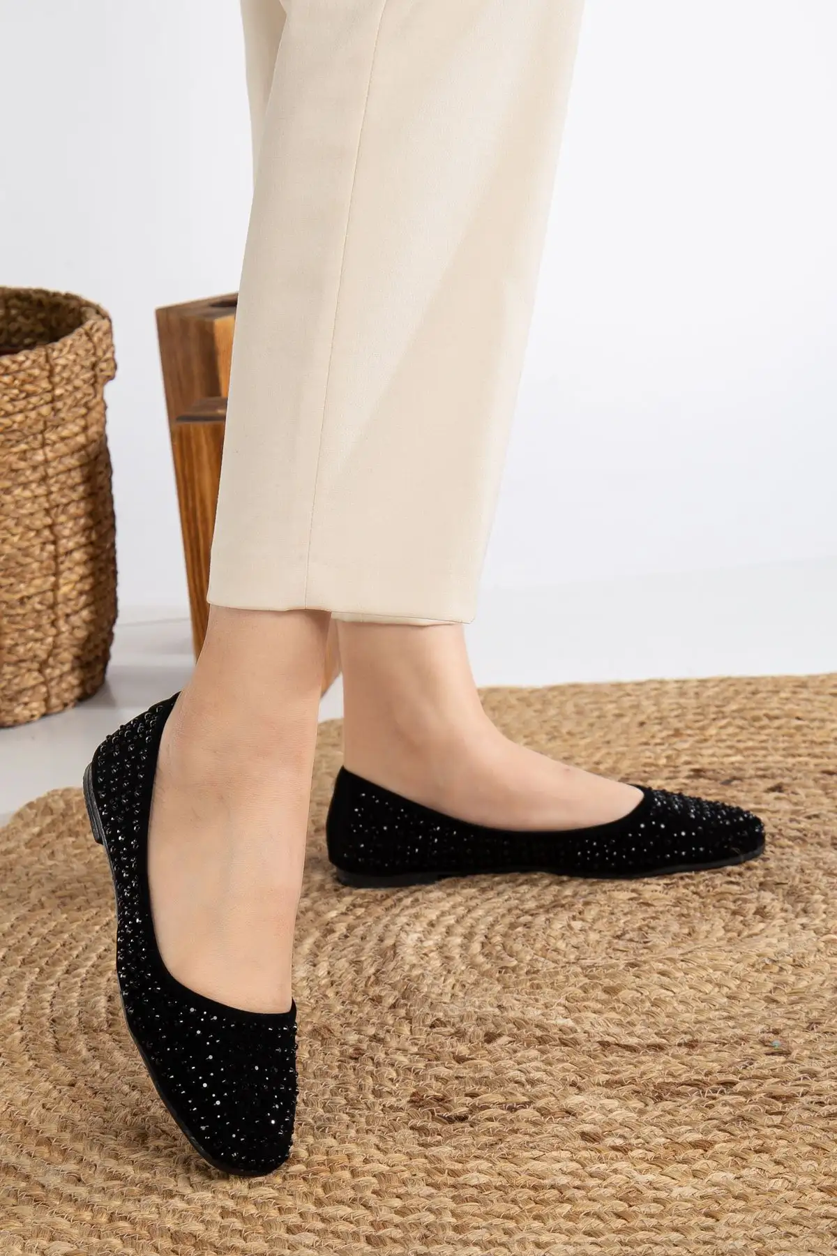 طراحی سنگ سیاه پاشنه های خوب روزانه کفش های تخت خانه کفش های تخت خانه - 2602