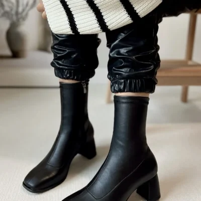 Harmony Stretch Stretch مچ دست متوسط ​​پاشنه پا با زیپ بغل زنان BOT BOOTIE - 2917