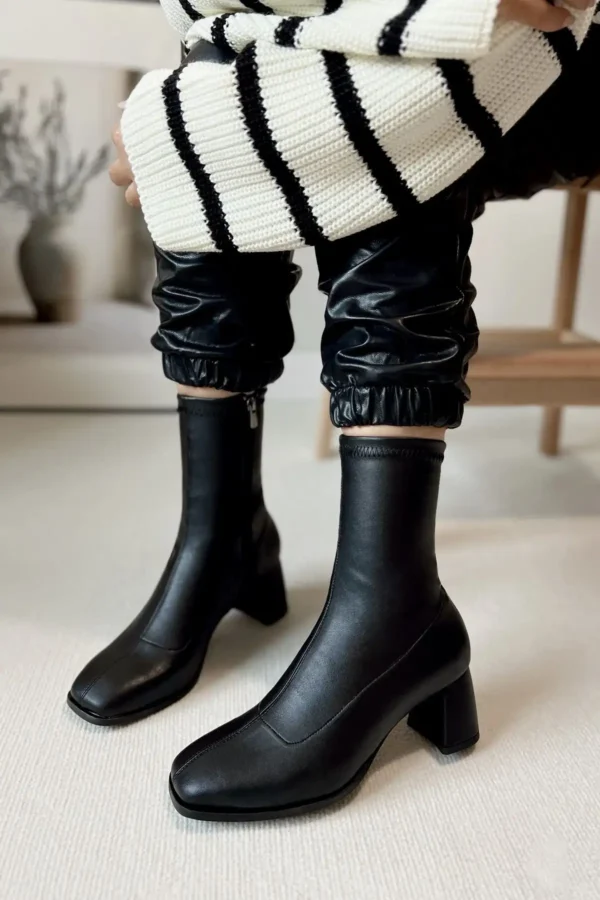 Harmony Stretch Stretch مچ دست متوسط ​​پاشنه پا با زیپ بغل زنان BOT BOOTIE - 2917