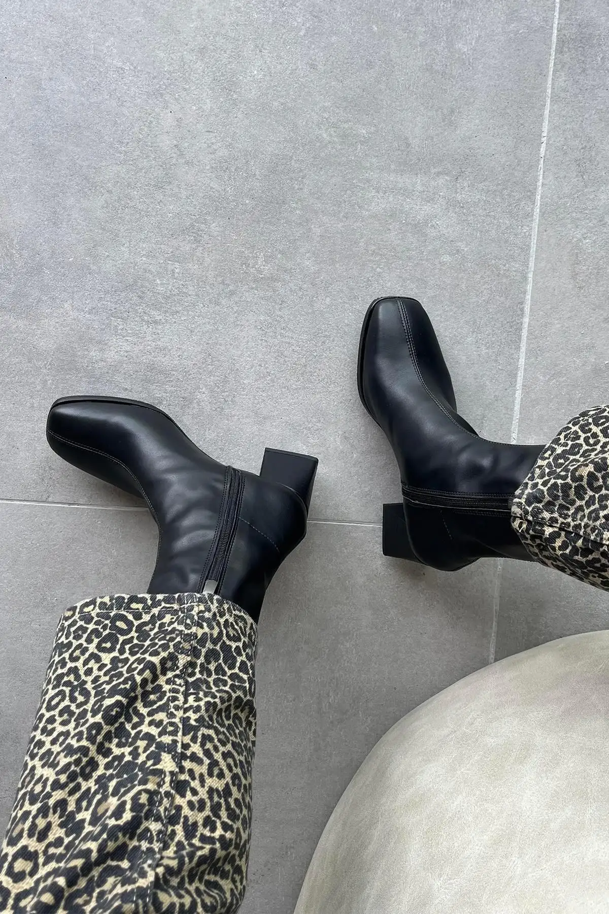 پاشنه های متوسط کشش زنانه Bot Black - 2929 پاشنه های متوسط کشش زنانه Bot Black - 2929