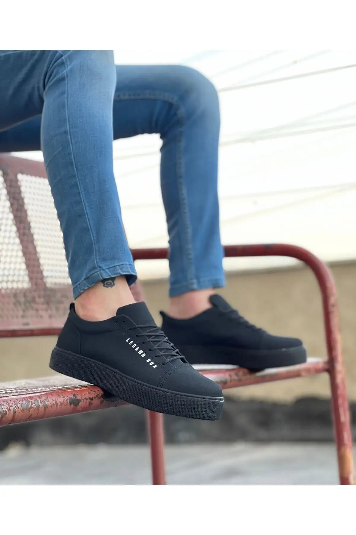 توری سیاه و سفید Nubuk Daily -up ارتوپدی انعطاف پذیر پایه ضخیم کفش ورزشی کلاسیک - 2555 توری سیاه و سفید Nubuk Daily -up ارتوپدی انعطاف پذیر پایه ضخیم کفش ورزشی کلاسیک - 2555