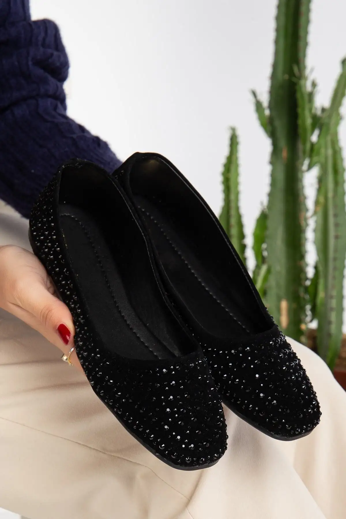 طراحی سنگ سیاه پاشنه های خوب روزانه کفش های تخت خانه کفش های تخت خانه - 2602