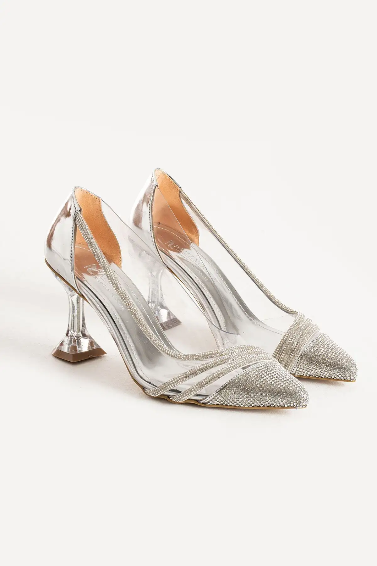 زن نقره ای سرنا شفاف سنگ کریستال سنگی Noteh کفش کفش پاشنه پا - 2488 زن نقره ای سرنا شفاف سنگ کریستال سنگی Noteh کفش کفش پاشنه پا - 2488