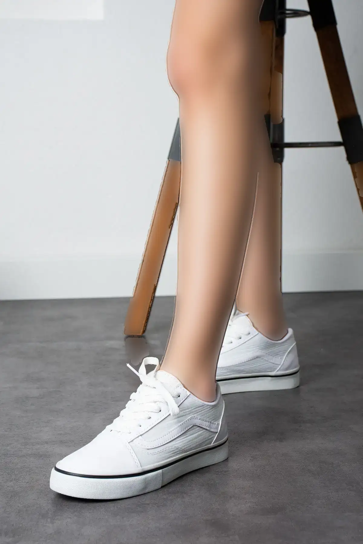 چرم مصنوعی سفید روزانه یونیزکس (زن/مرد) کفش ورزشی - 2595 چرم مصنوعی سفید روزانه یونیزکس (زن/مرد) کفش ورزشی - 2595