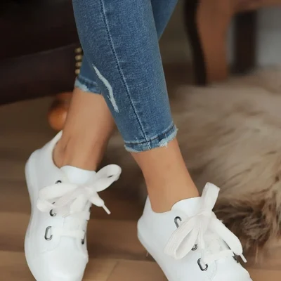 کفش ورزشی لباس ورزشی زنان سفید پوست کازوئل - 2597