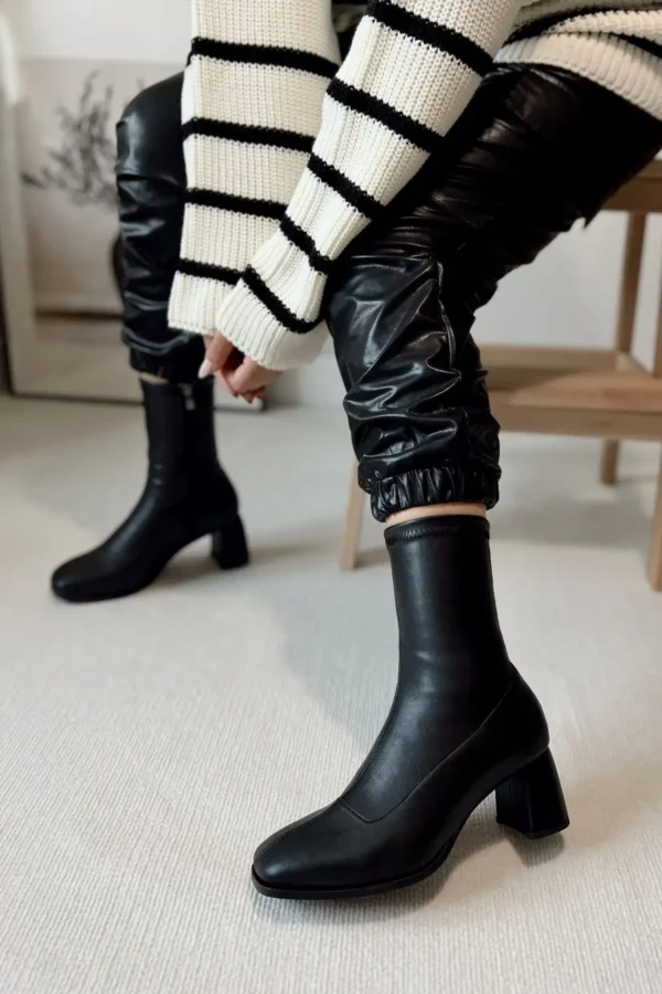 Harmony Stretch Stretch مچ دست متوسط ​​پاشنه پا با زیپ بغل زنان BOT BOOTIE - 2917