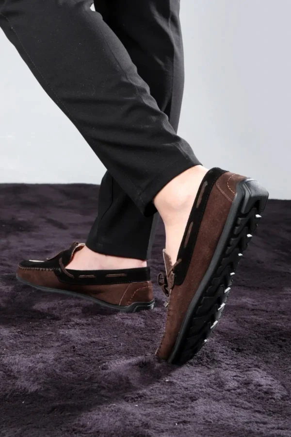 کفش های روزانه مردانه چرمی کلور ، کفش های لوفر ، کفش های سبک ، Süet Loafer - 2890