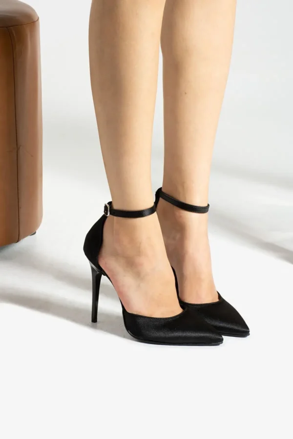 STILETTO SATIN SATIN SATIN THEELED THEEL THELED با باند مچ دست - 2495