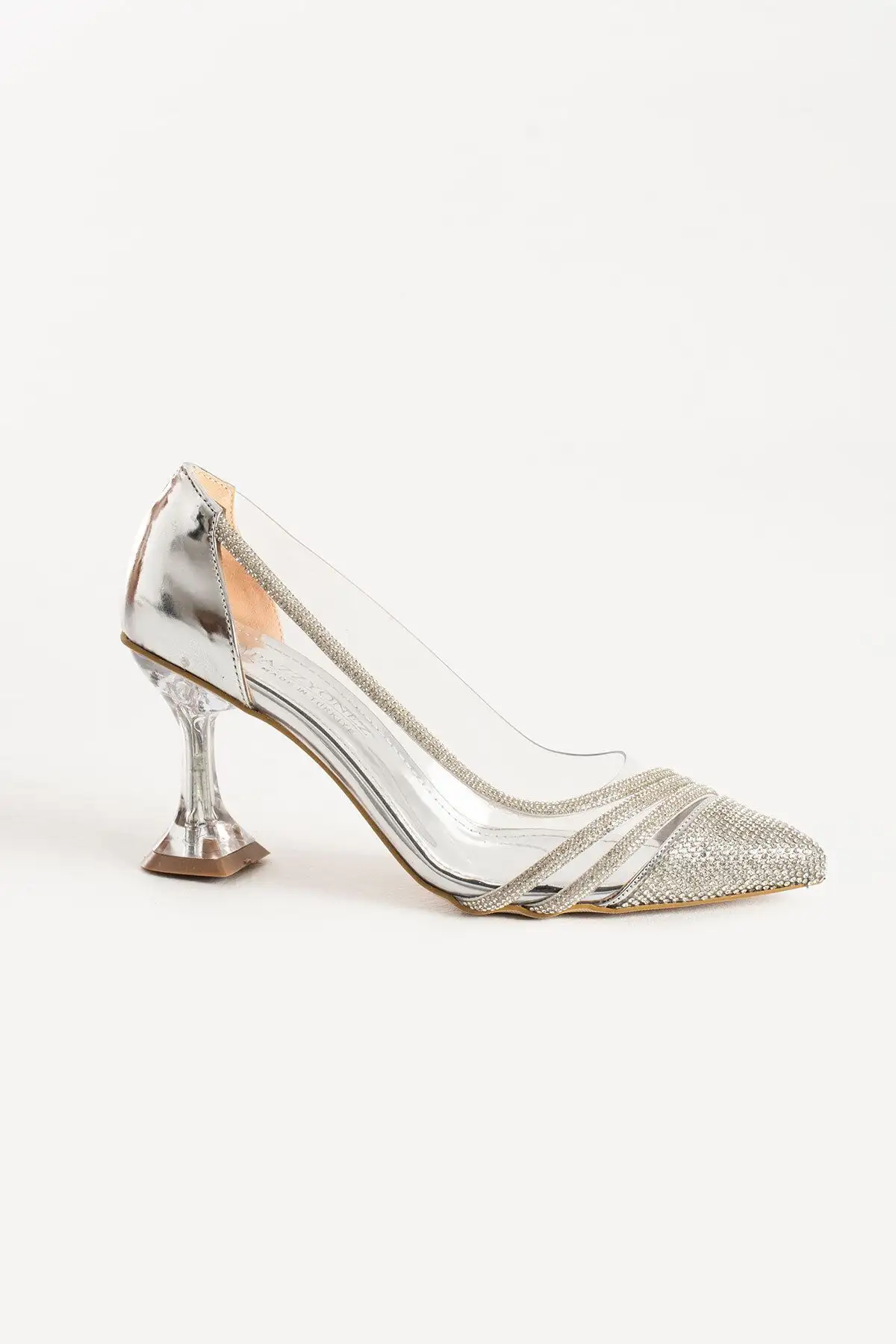 زن نقره ای سرنا شفاف سنگ کریستال سنگی Noteh کفش کفش پاشنه پا - 2488 زن نقره ای سرنا شفاف سنگ کریستال سنگی Noteh کفش کفش پاشنه پا - 2488