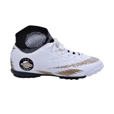 کفش فوتبال چمن مصنوعی مردانه سفید طلایی - 2581
