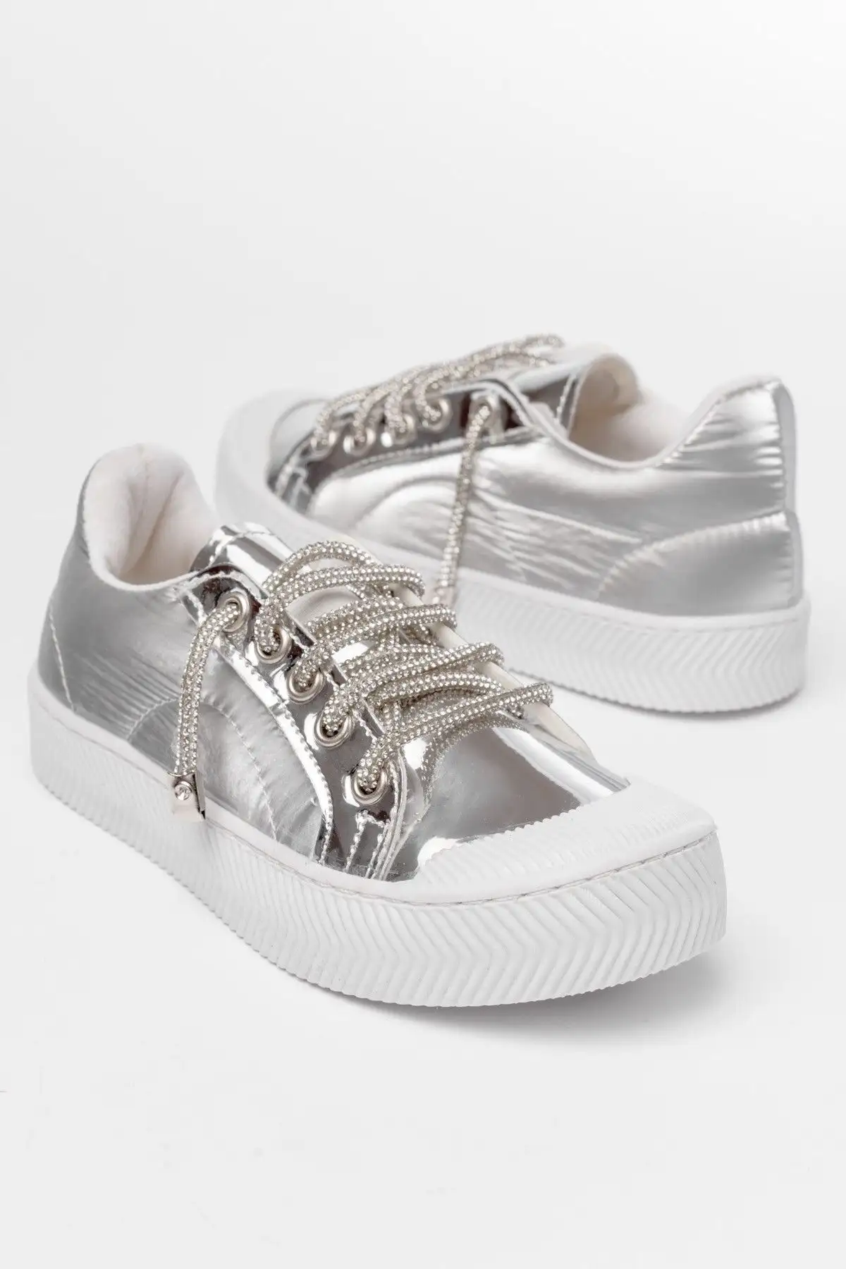 کفش ورزشی توری نقره ای دختران - 2658 کفش ورزشی توری نقره ای دختران - 2658
