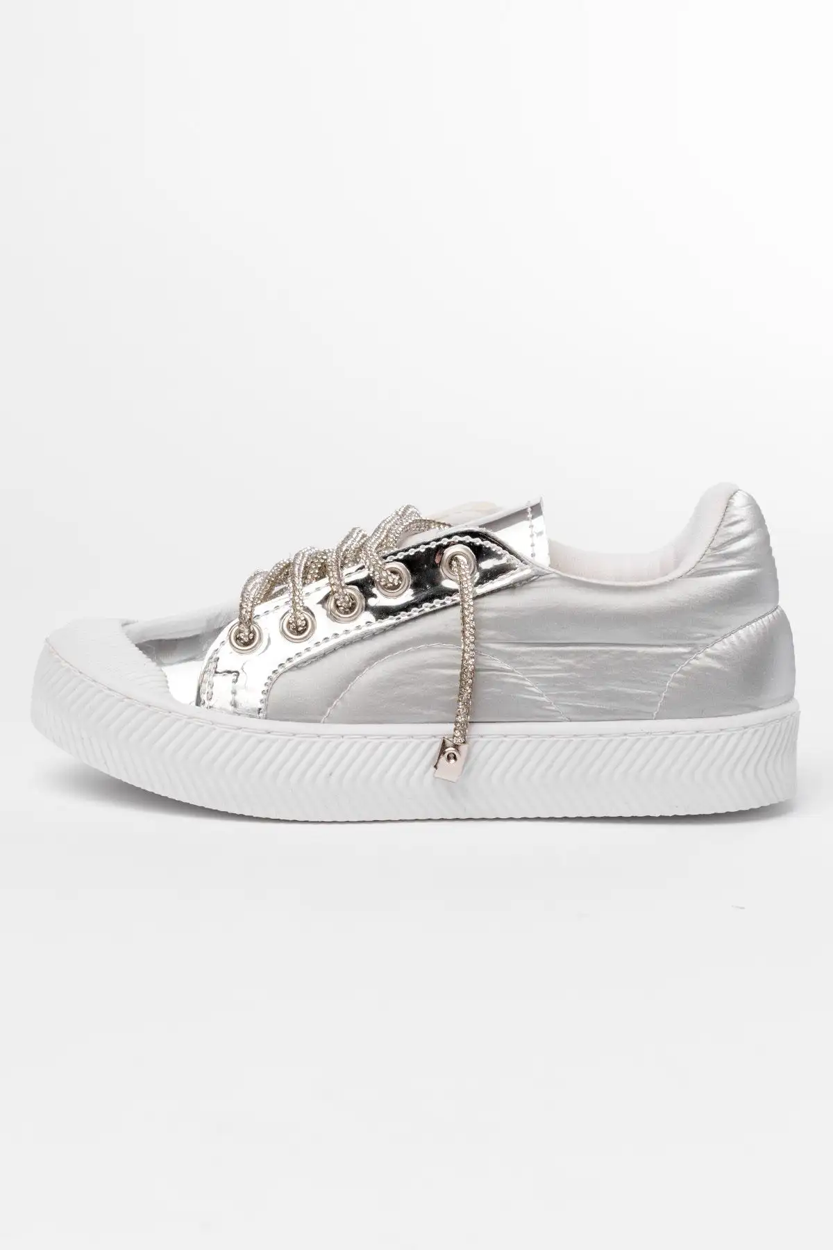 کفش ورزشی توری نقره ای دختران - 2658 کفش ورزشی توری نقره ای دختران - 2658