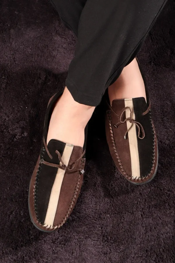 کفش های روزانه مردانه چرمی کلور ، کفش های لوفر ، کفش های سبک ، Süet Loafer - 2890