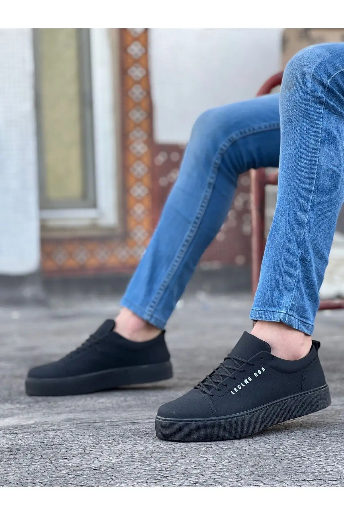 توری سیاه و سفید Nubuk Daily -up ارتوپدی انعطاف پذیر پایه ضخیم کفش ورزشی کلاسیک - 2555 توری سیاه و سفید Nubuk Daily -up ارتوپدی انعطاف پذیر پایه ضخیم کفش ورزشی کلاسیک - 2555