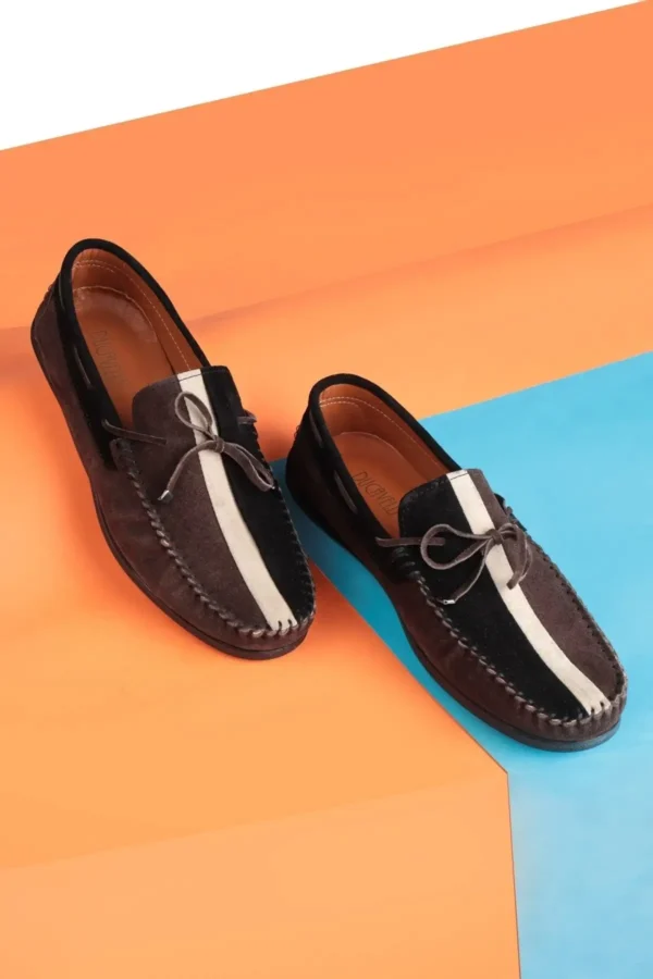 کفش های روزانه مردانه چرمی کلور ، کفش های لوفر ، کفش های سبک ، Süet Loafer - 2890