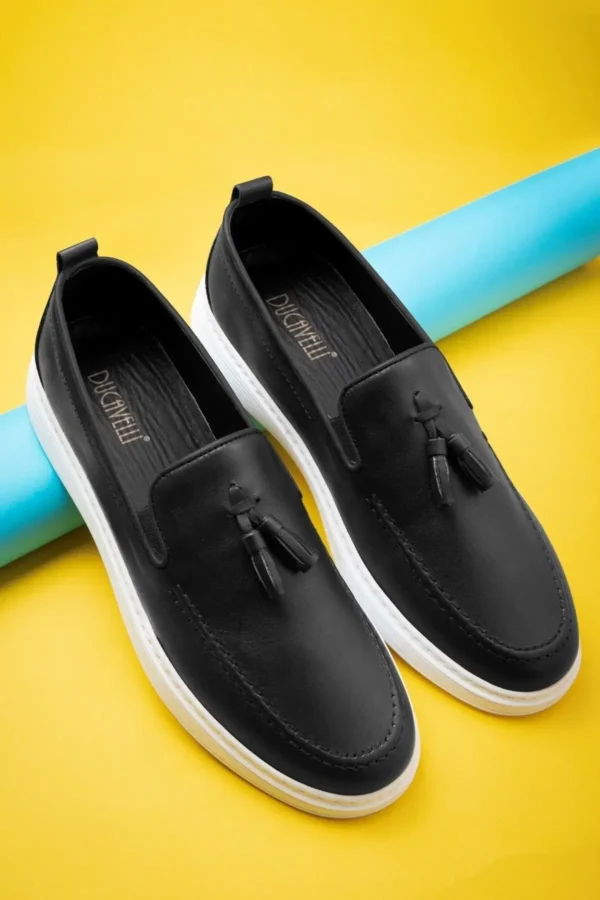Fringe Genuine Leather Men's Daily Men ، کفش های Loafer ، کفش های سبک ، کفش های تابستانی - 2892
