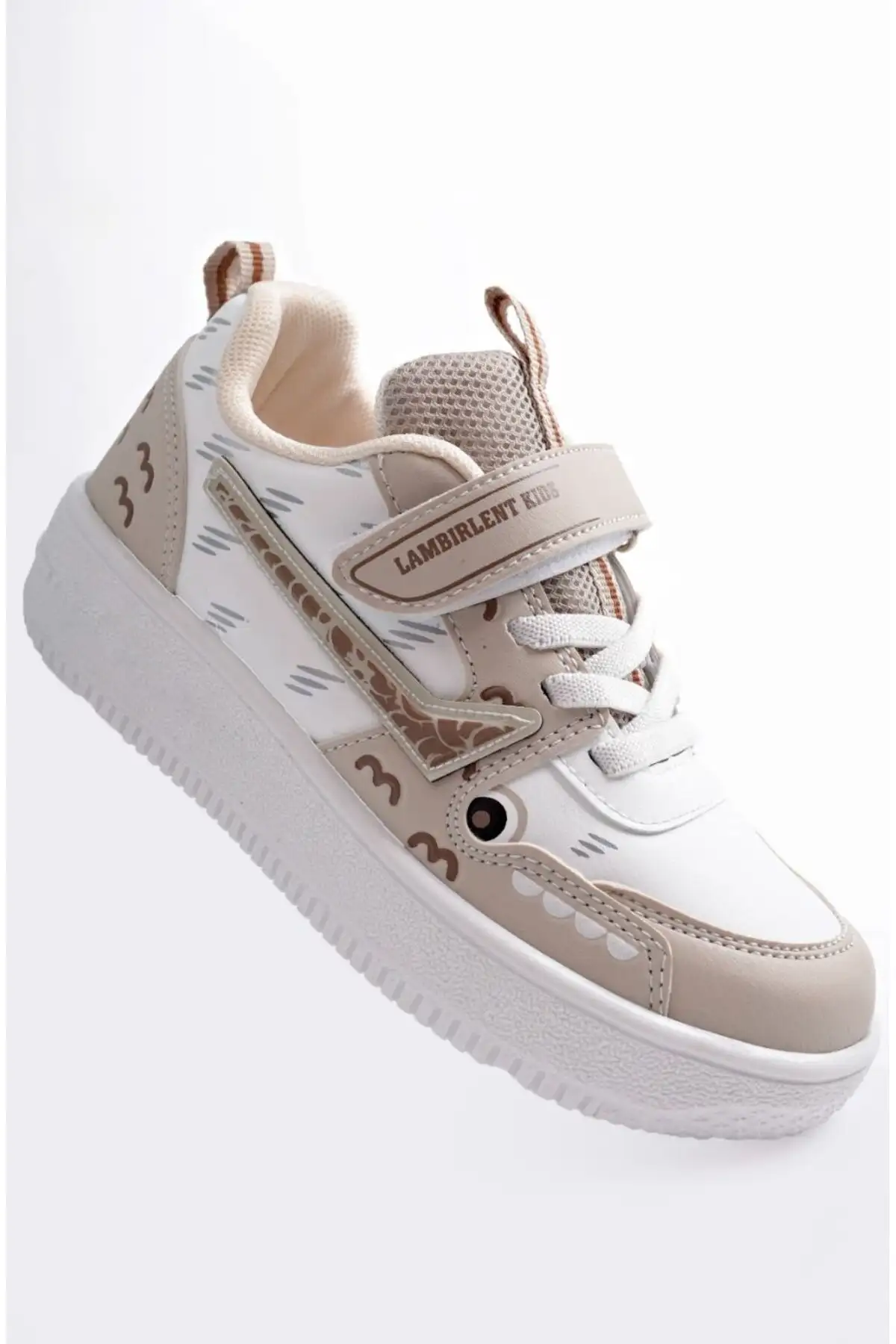 کفش مدرسه و روزمره بند دار بچگانه به رنگ ویزون و سفید - 3061 کفش مدرسه و روزمره بند دار بچگانه به رنگ ویزون و سفید - 3061