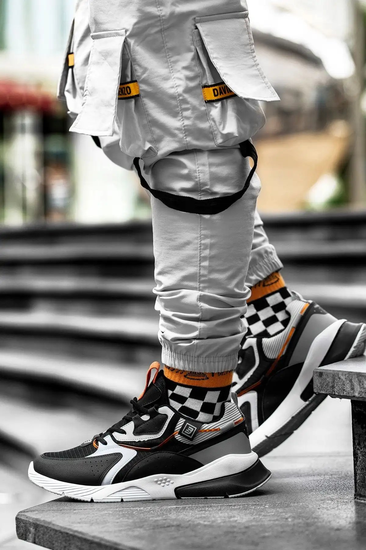 کفش ورزشی بوز زنانه و مردانه سیاه و سفید - 3193 کفش ورزشی بوز زنانه و مردانه سیاه و سفید - 3193