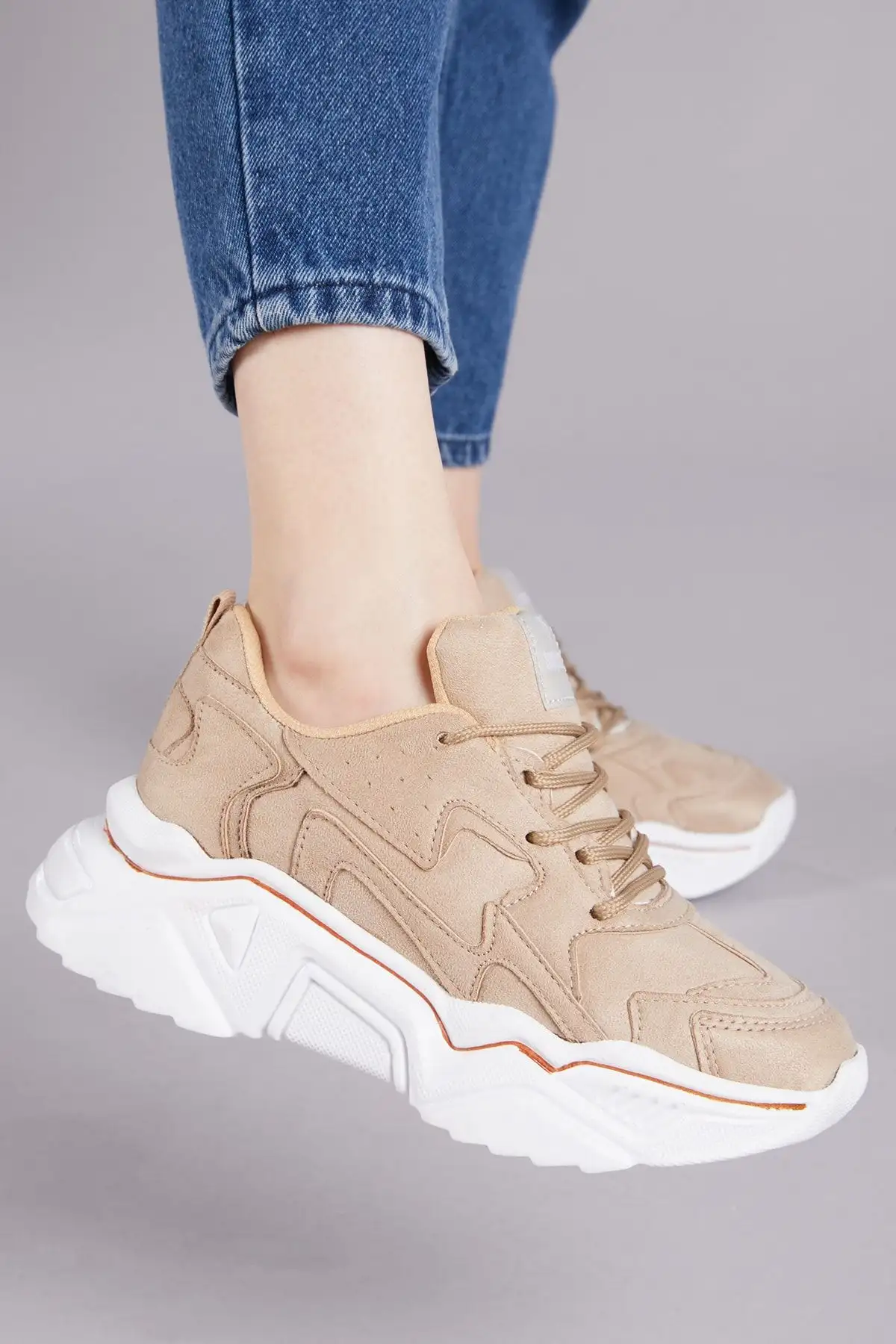 کفش ورزشی زنانه خاکی Dnz - 3182 کفش ورزشی زنانه خاکی Dnz - 3182