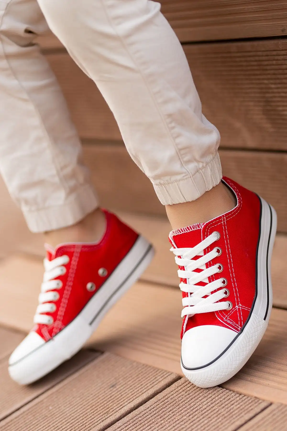 کودک قرمز کتانی قرمز LACCIK روزانه انعطاف پذیر کفش کفش پارچه ای کفپوش مستقیم ارتوپدی - 3068 کودک قرمز کتانی قرمز LACCIK روزانه انعطاف پذیر کفش کفش پارچه ای کفپوش مستقیم ارتوپدی - 3068