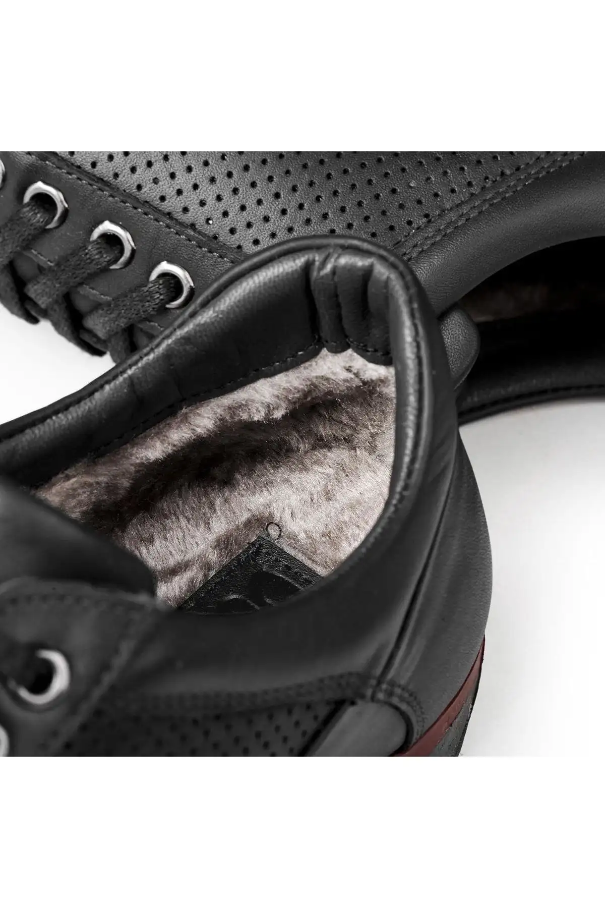 LION POINT LEANINE LEATHINE PLUSH PURUSH MEN کفش روزانه سیاه - 2866 LION POINT LEANINE LEATHINE PLUSH PURUSH MEN کفش روزانه سیاه - 2866