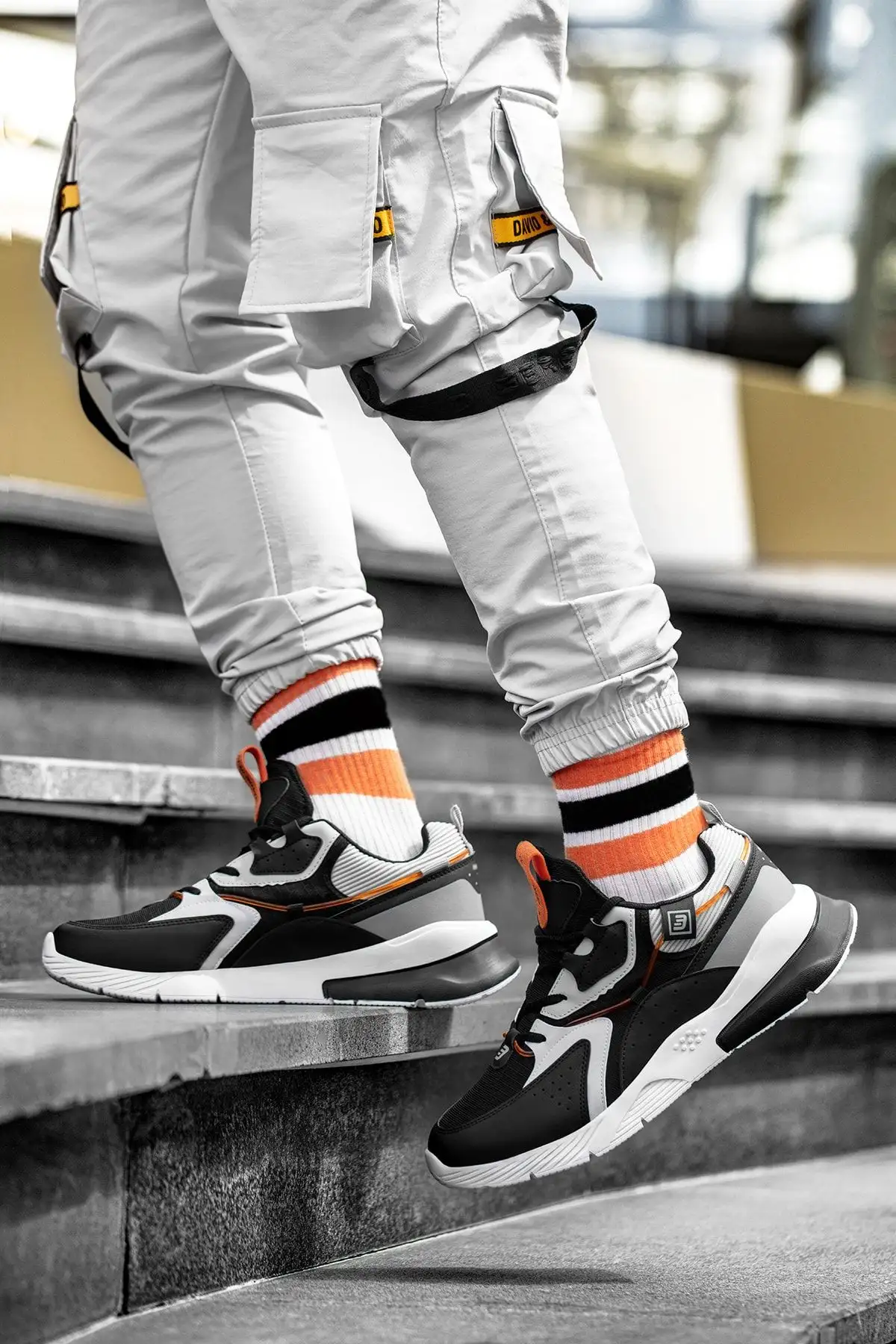 کفش ورزشی بوز زنانه و مردانه سیاه و سفید - 3193 کفش ورزشی بوز زنانه و مردانه سیاه و سفید - 3193