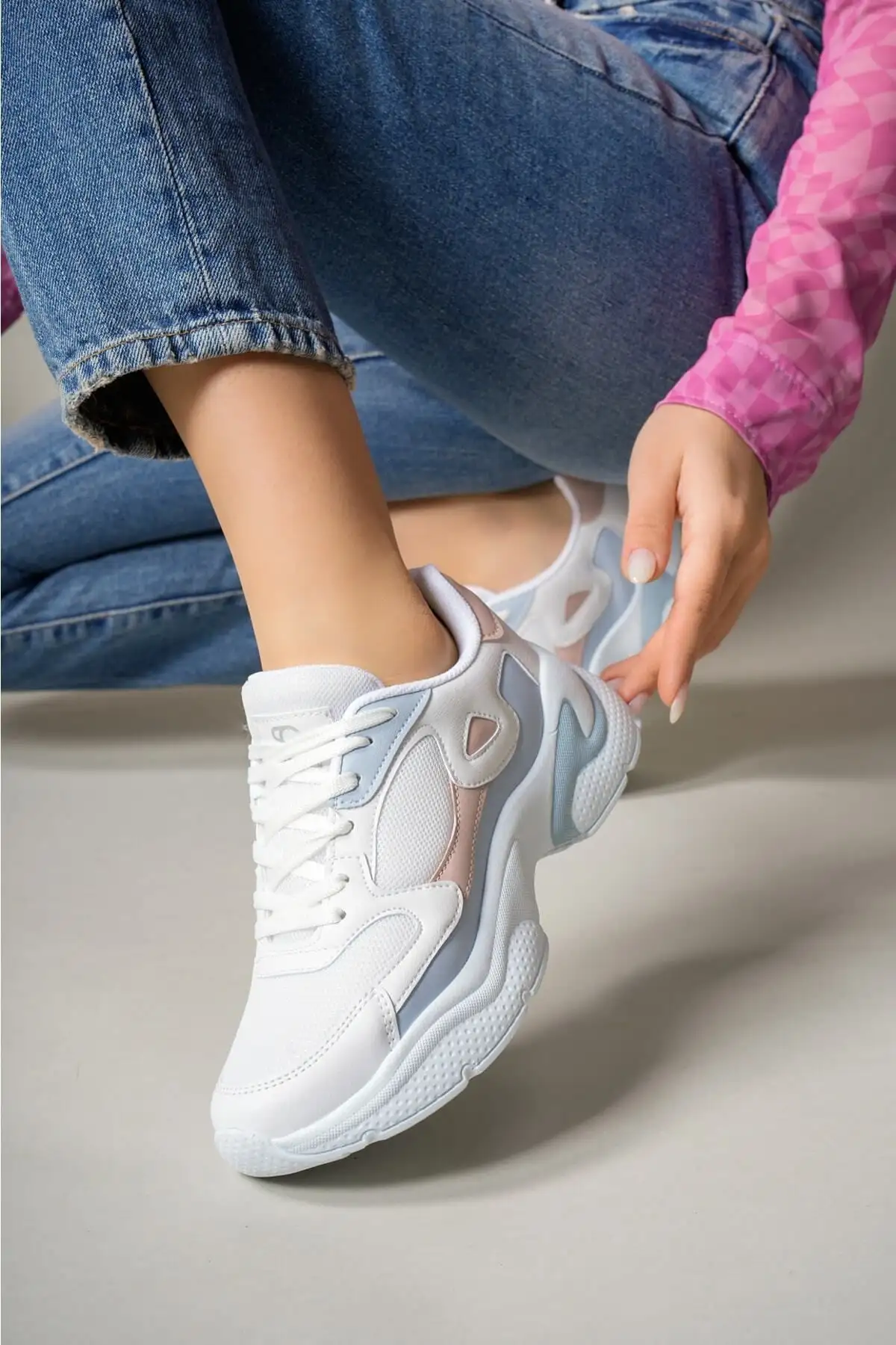 سماور زنانه سفید صورتی آبی - 3192 سماور زنانه سفید صورتی آبی - 3192