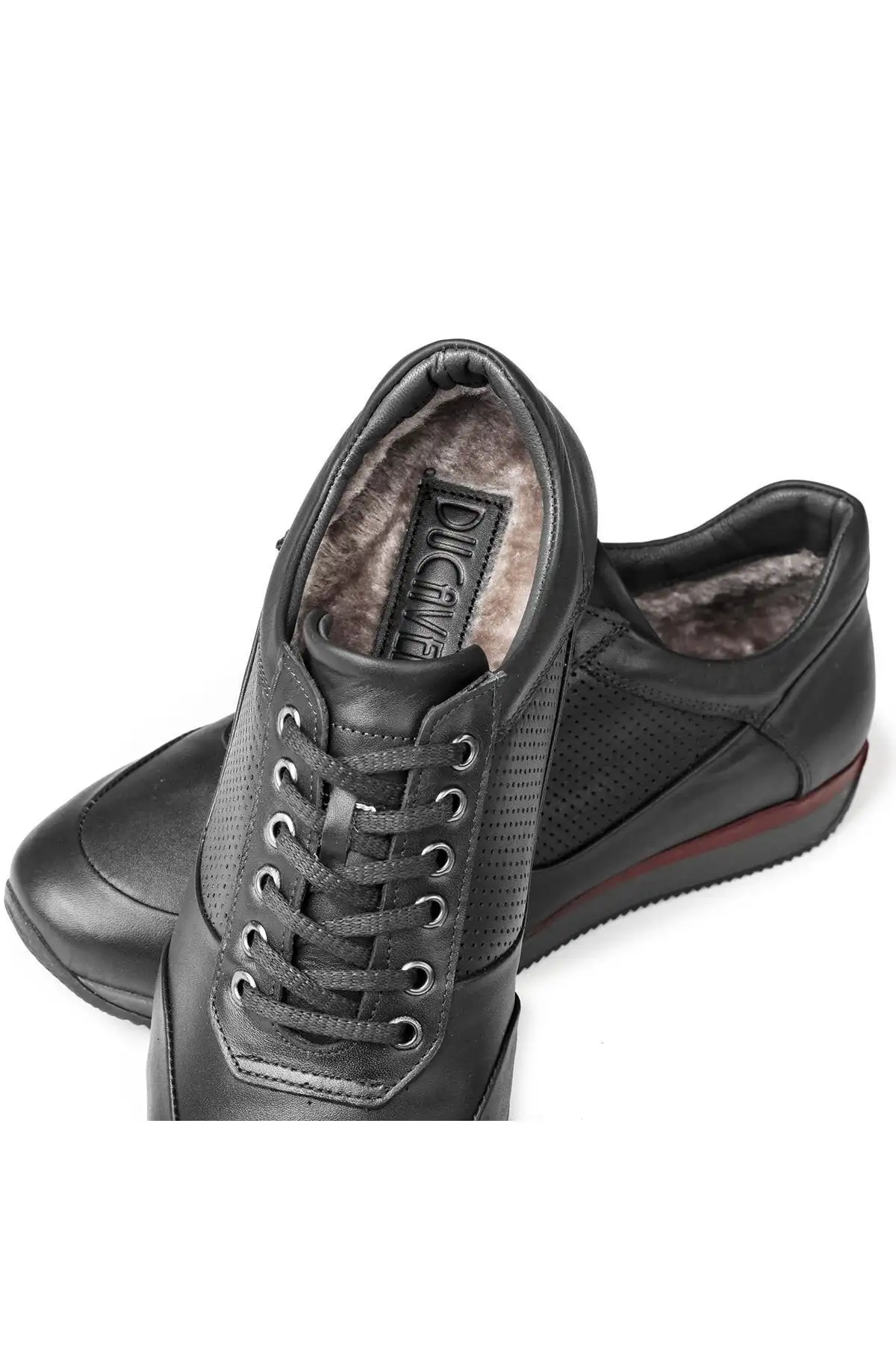 LION POINT LEANINE LEATHINE PLUSH PURUSH MEN کفش روزانه سیاه - 2866 LION POINT LEANINE LEATHINE PLUSH PURUSH MEN کفش روزانه سیاه - 2866