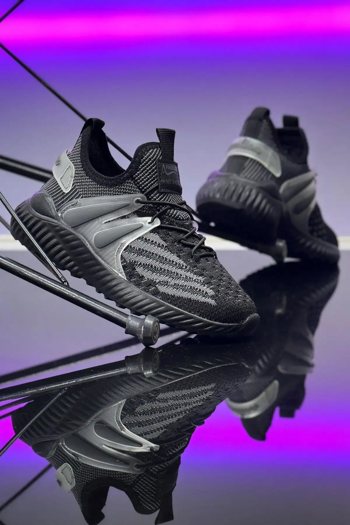 کودکان و نوجوانان unisex روزانه سیاه و سفید دودی دودی تنفس لباس بافتنی انعطاف پذیر کفش ورزشی بخار - 3054 کودکان و نوجوانان unisex روزانه سیاه و سفید دودی دودی تنفس لباس بافتنی انعطاف پذیر کفش ورزشی بخار - 3054