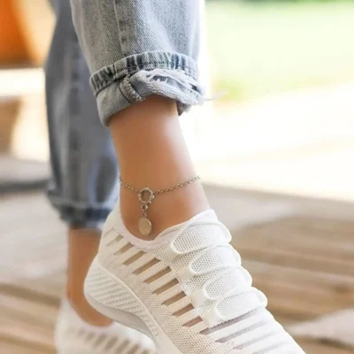 کفش ورزشی تابستانی روزمره راحت سفید با مدل‌های ترند - 3126