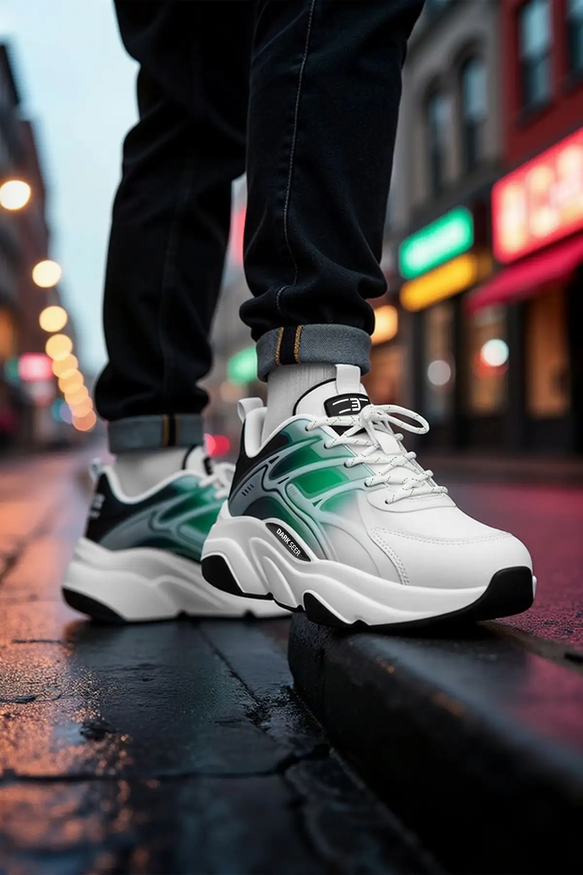 DS Storm White Green Black unisex کفش ورزشی - 3084 DS Storm White Green Black unisex کفش ورزشی - 3084