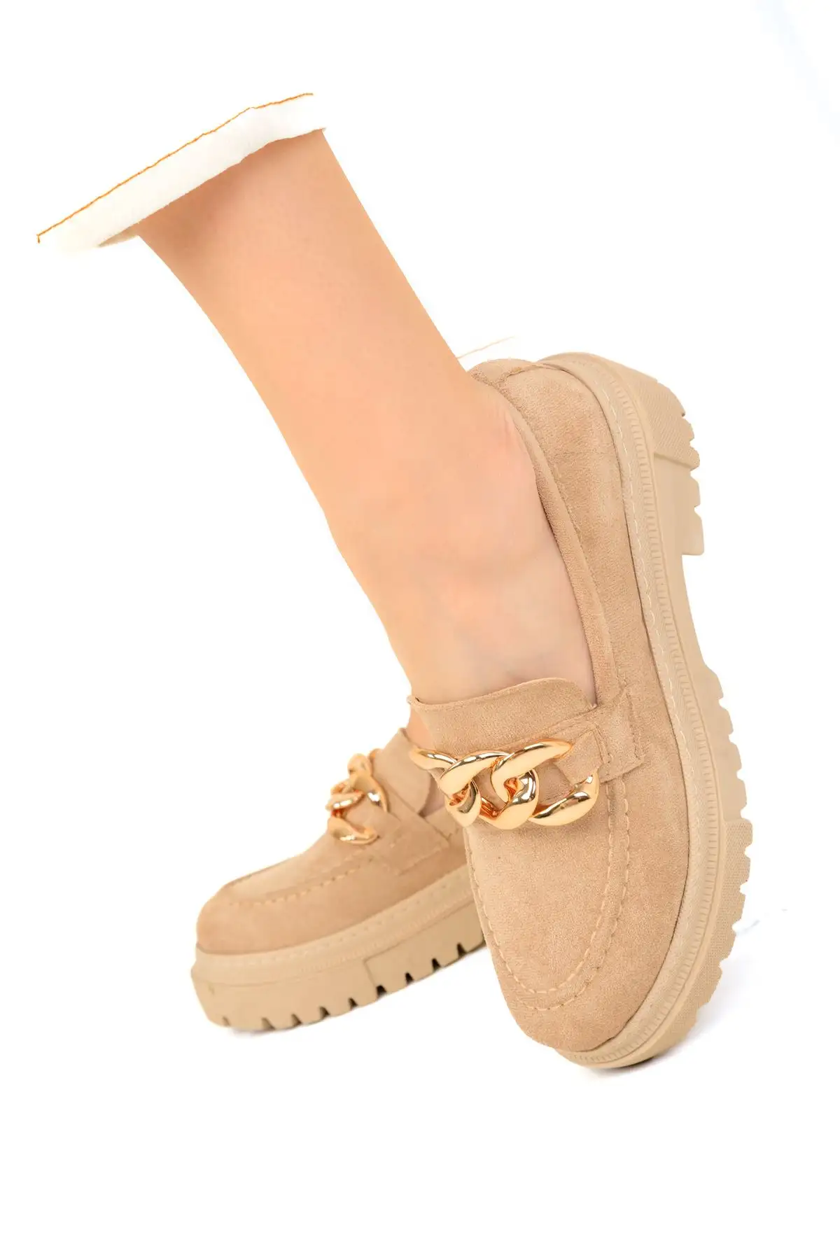 کفش تخت زنانه TEN SUET کفش loafer زنانه 17485 - 3233