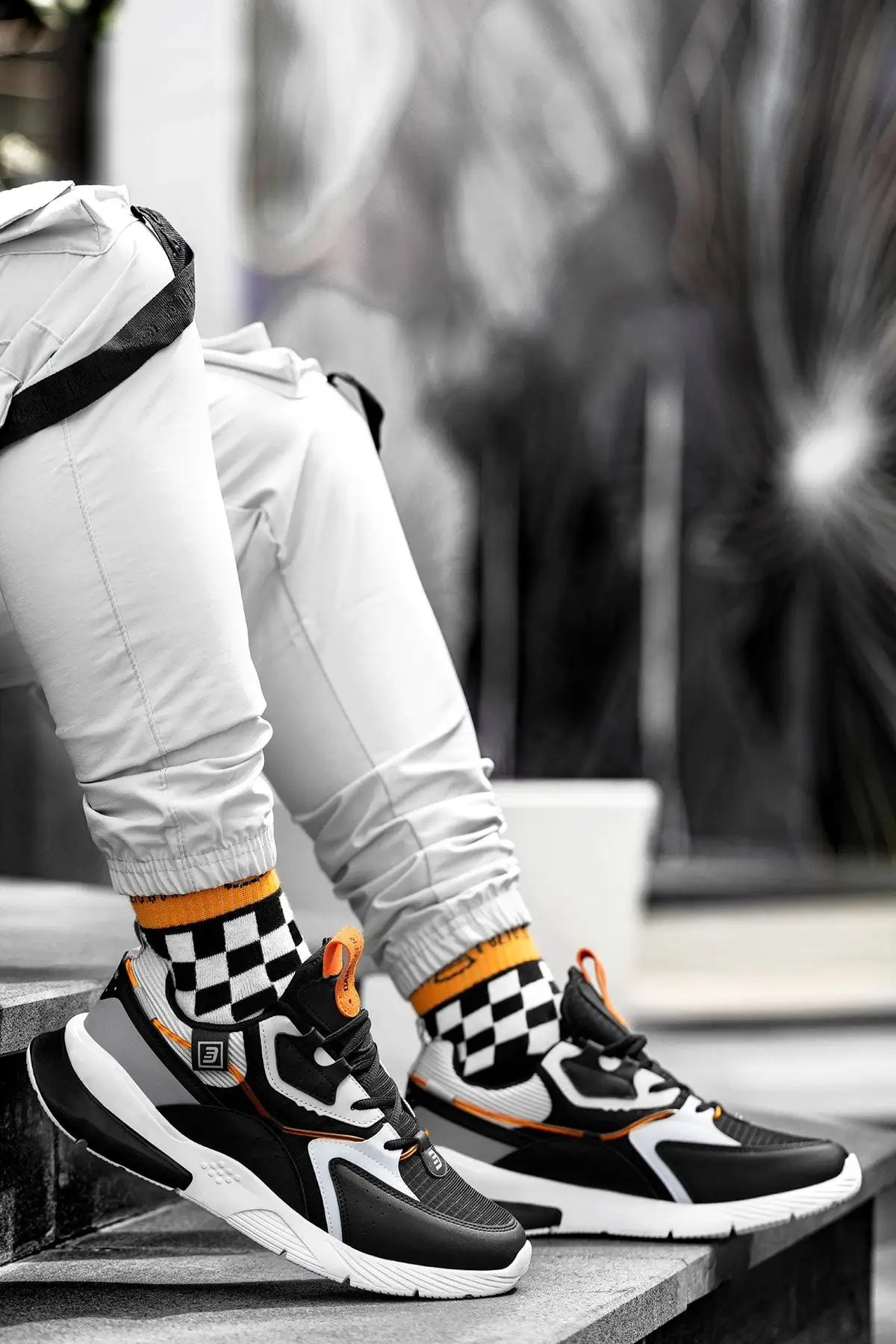 کفش ورزشی بوز زنانه و مردانه سیاه و سفید - 3193 کفش ورزشی بوز زنانه و مردانه سیاه و سفید - 3193