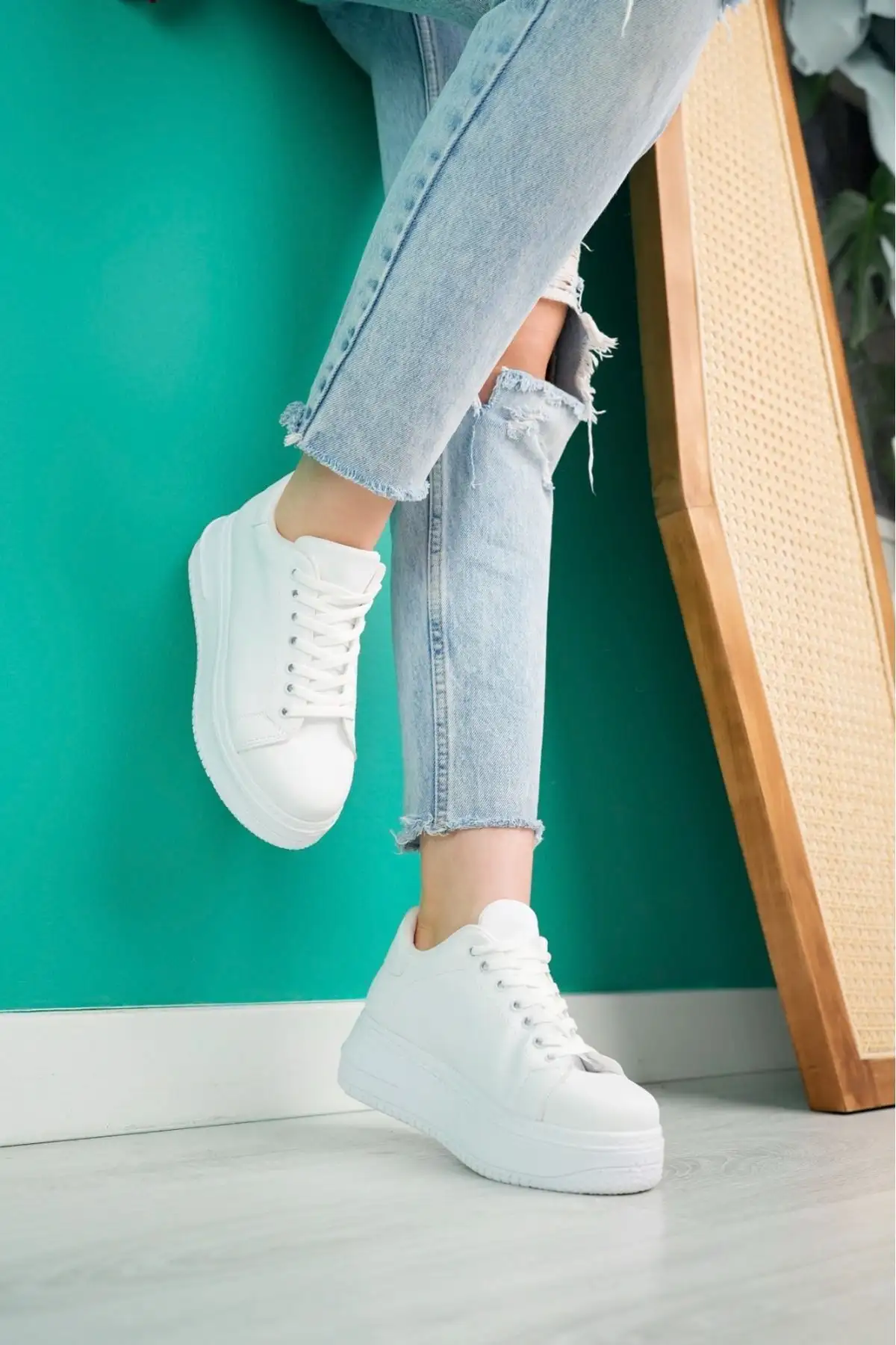 کفش ورزشی روزمره زنانه با کفی بلند - 3137 کفش ورزشی روزمره زنانه با کفی بلند - 3137